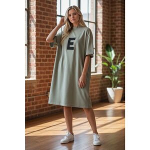 Fear of God ESSENTIALS Women's Seal 3/4 Sleeve T-Shirt Dress New